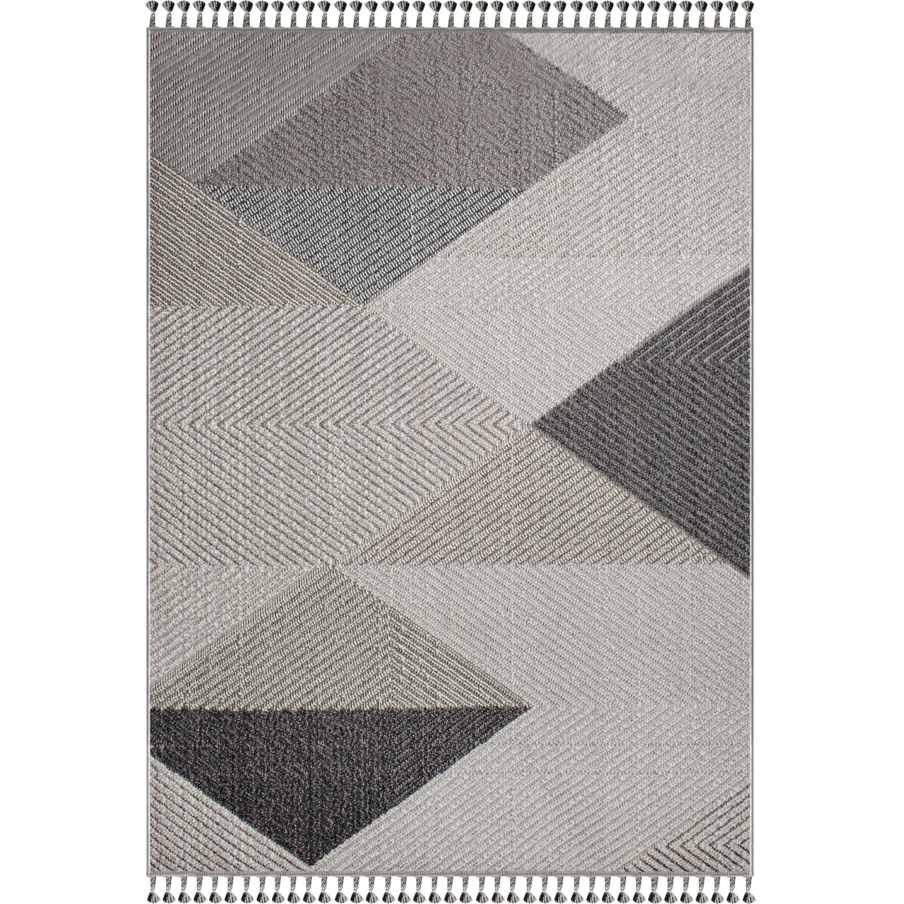 Signature Home Collection Geometric Rectangular Area Throw Rug - 7.75' x 10.25’ - Gray